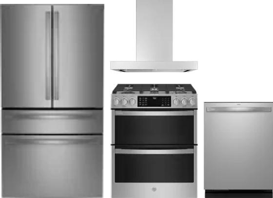 4 Piece Package Includes Refrigerator, Range, Hood And Dishwasher